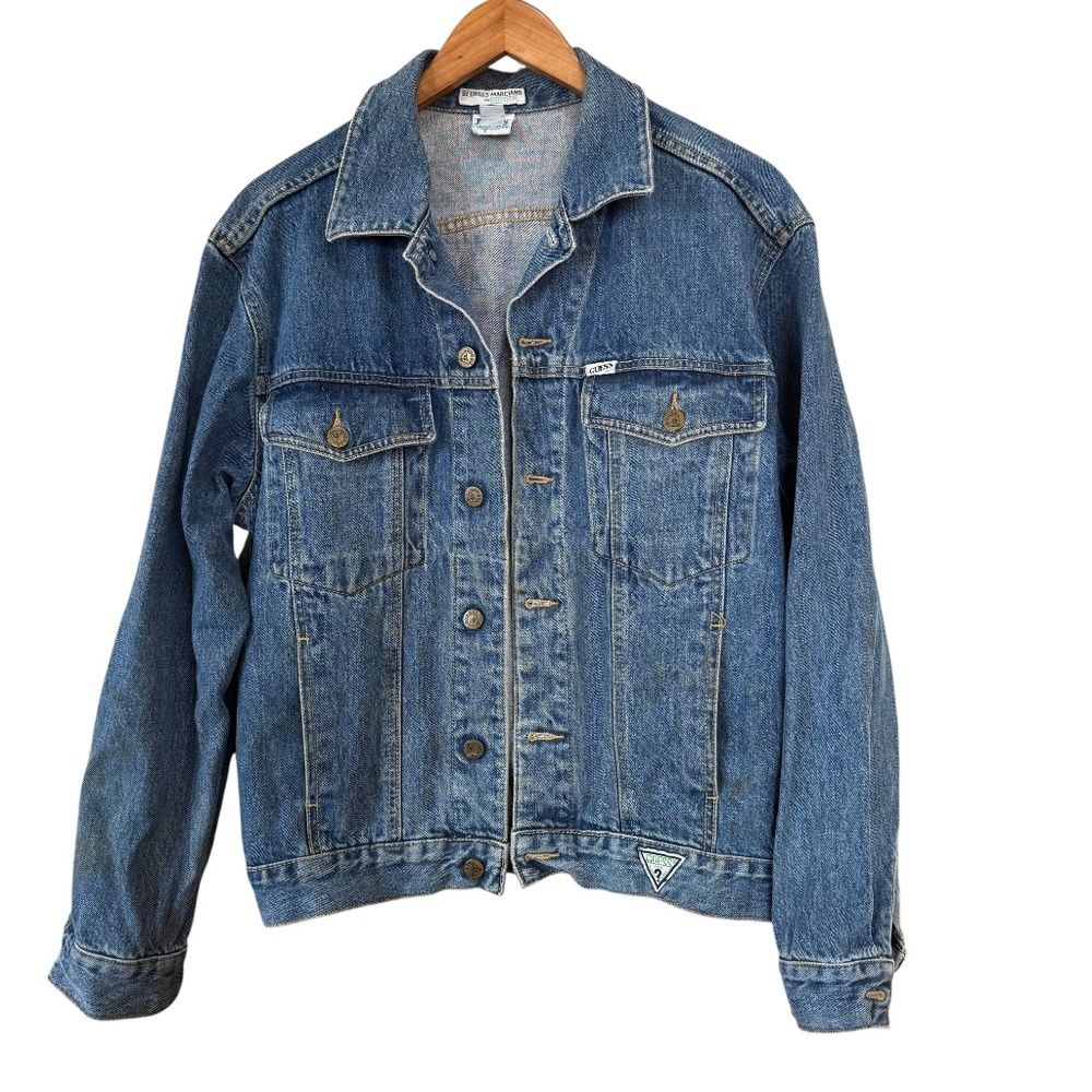 GEORGES MARCIANO for Guess Made in USA Classic Mid Wash Denim Jean Jacket S